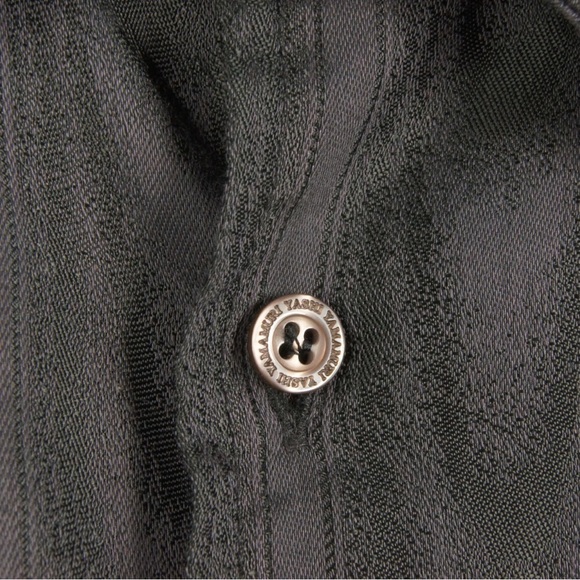 Vintage Yashi Yamamuri Terzo Millennino Abstract Stripe  Black Button Up Top - Picture 4 of 7